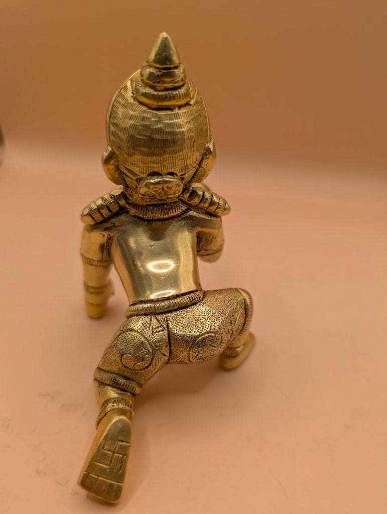 Crawling Laddoo Krishna – Divine Figurine of Playful Devotion