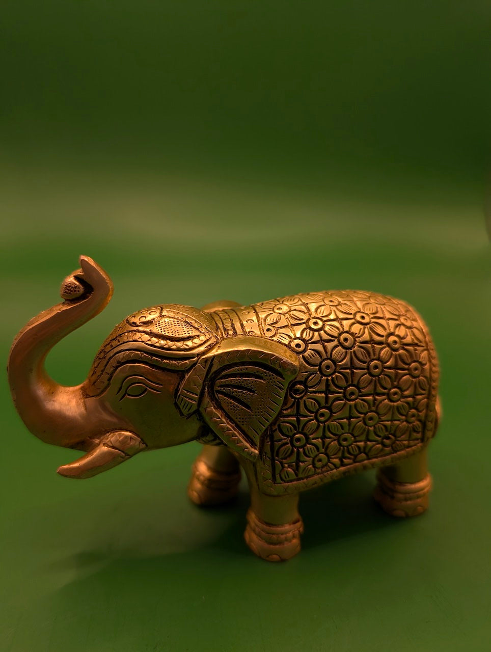 Brass Elephants with Trunk Up – Symbol of Victory and Prosperity