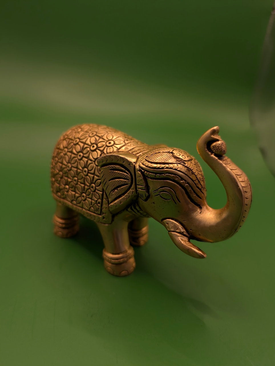 Brass Elephants with Trunk Up – Symbol of Victory and Prosperity