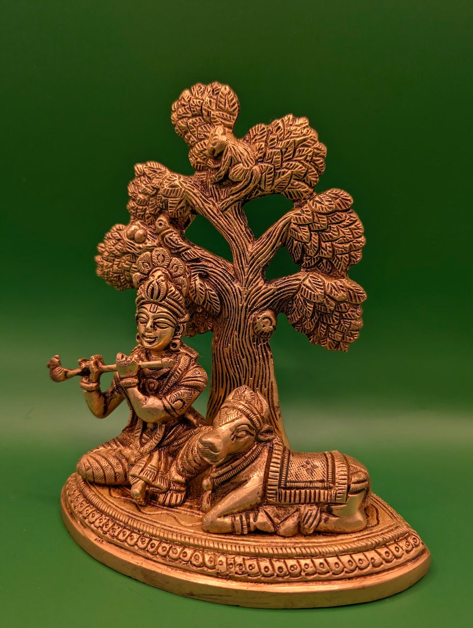 Krishna and Enchanting Music – Flute and Cow Home Decor