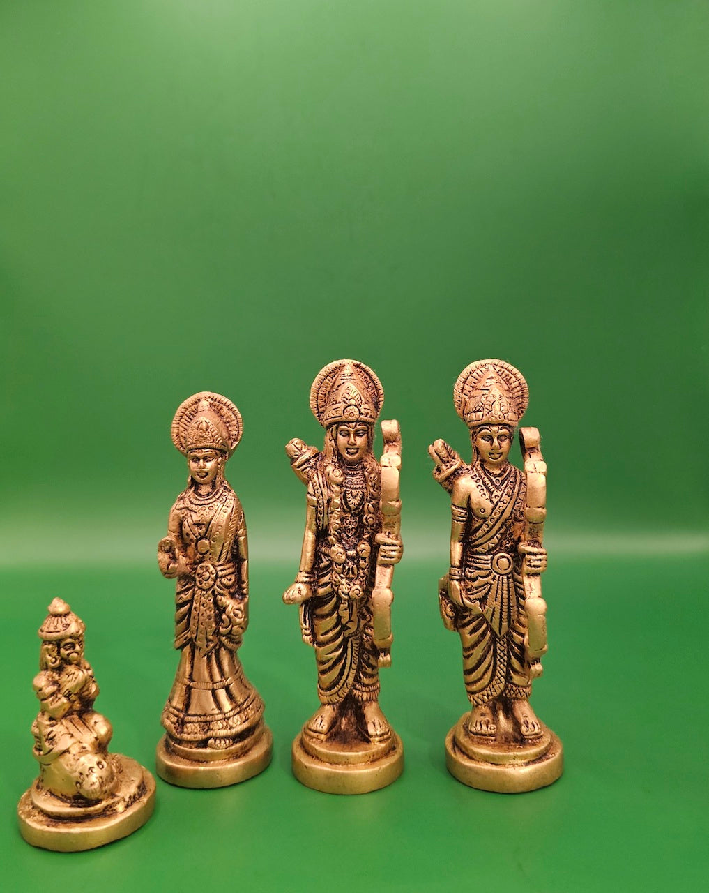 Ram with Sita, Lakshman, and Hanuman – Divine Family Brass Idol