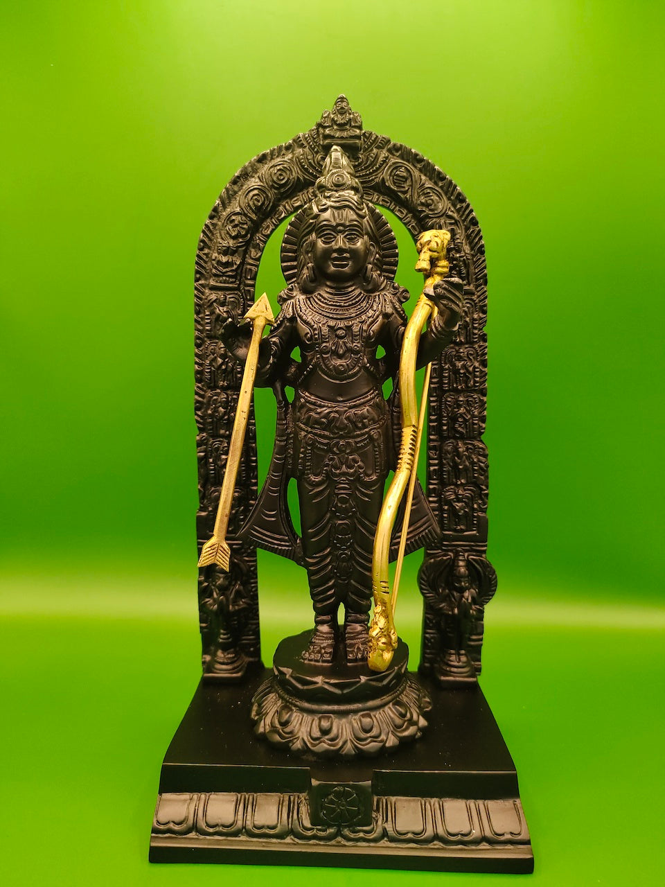 Ram Lalla Black Brass Statue with Bronze and Gold Finish