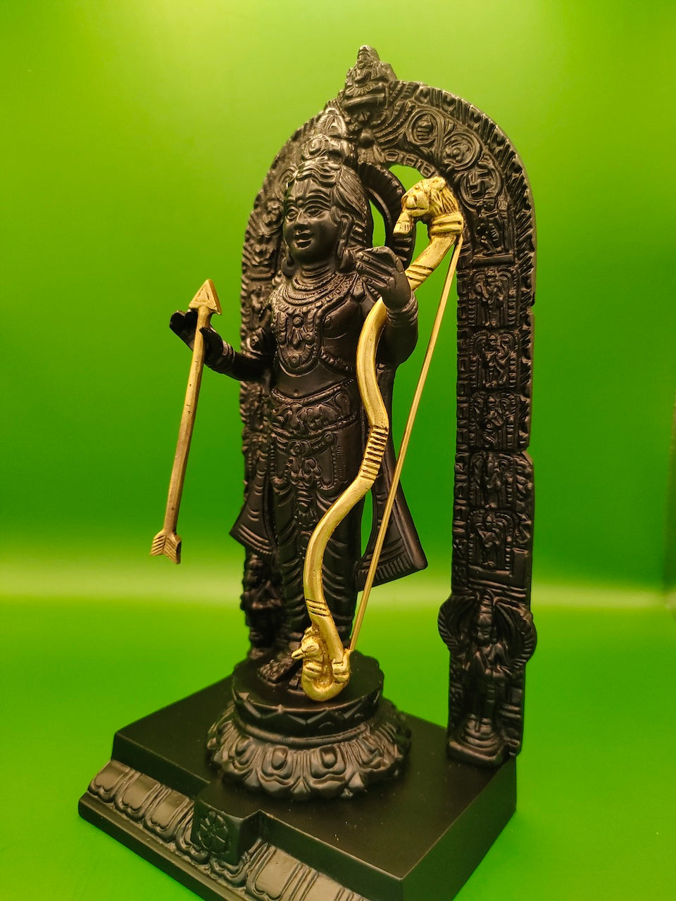 Ram Lalla Black Brass Statue with Bronze and Gold Finish