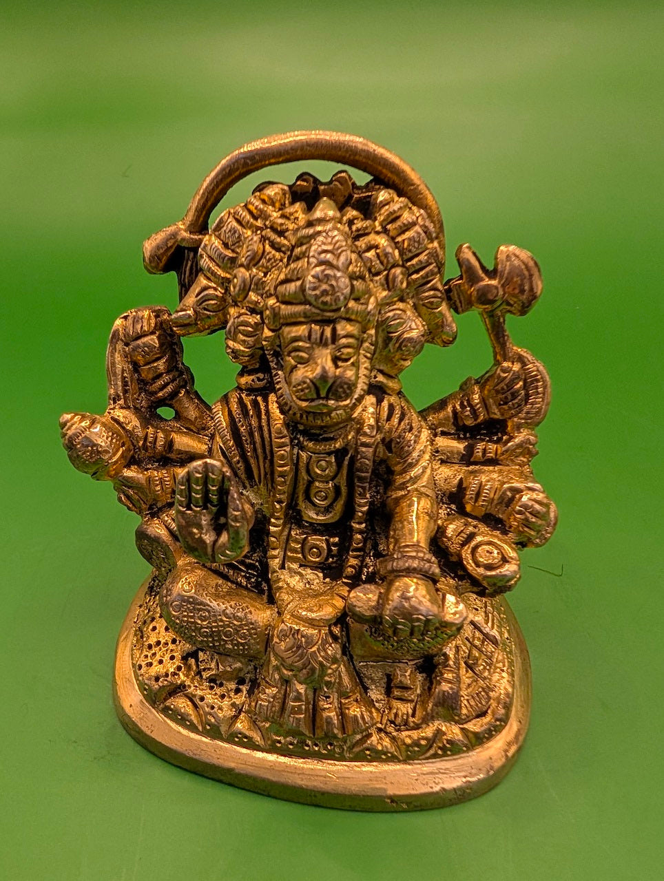 Seated Panchamukha Hanuman Blessing Statue – Spiritual Figurine