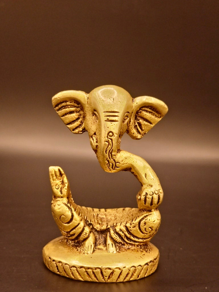Contemporary Small Ganesh Brass Idol – Modern Divine Decor