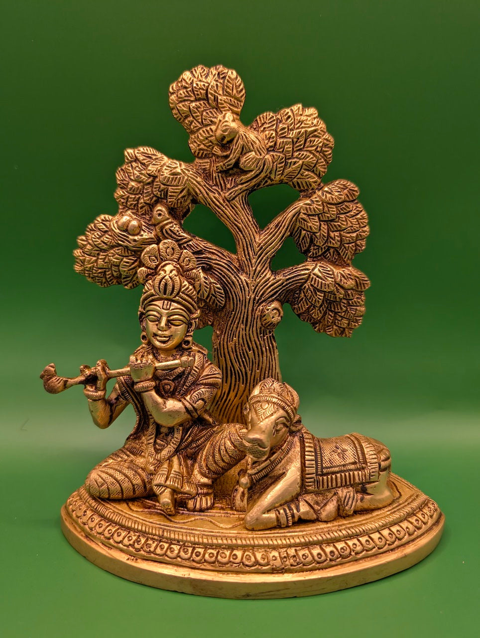 Krishna and Enchanting Music – Flute and Cow Home Decor